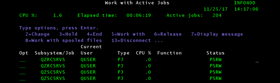 Debug screen