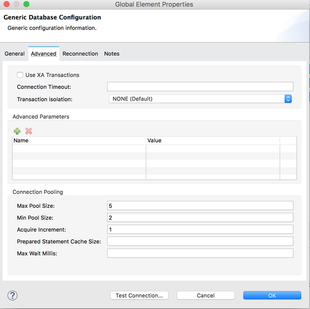 Database config