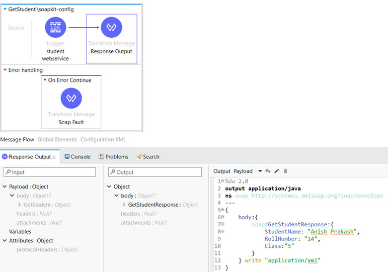Attachment Details-Response Output Screen